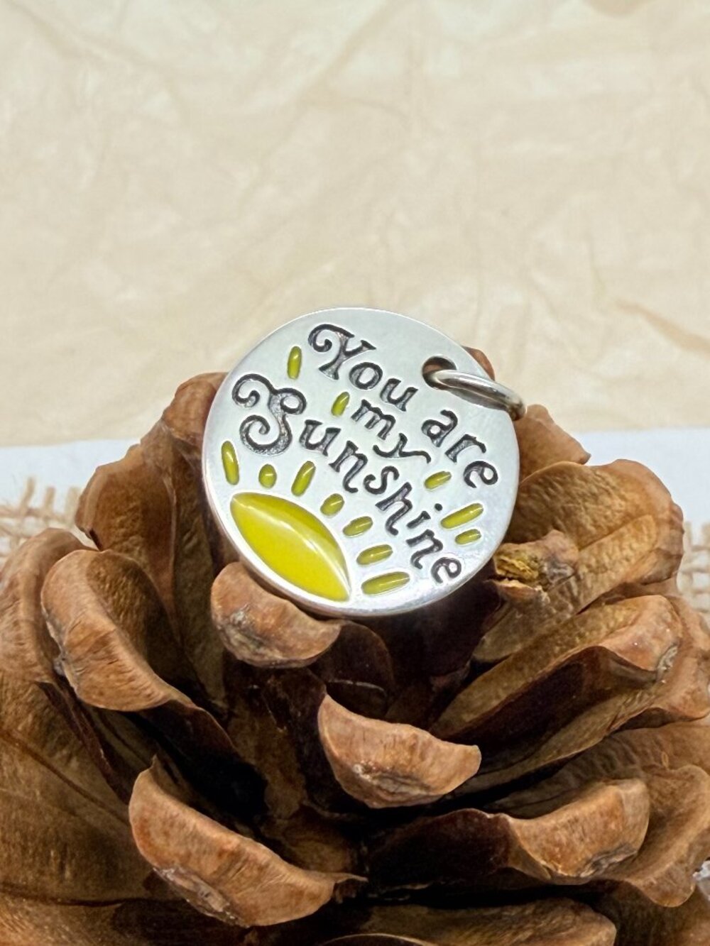 James Avery Enamel You Are My Sunshine Charm Sterling Silver Yellow Sun